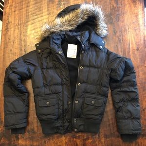 Aeropostale puffer coat faux fur hood size Small